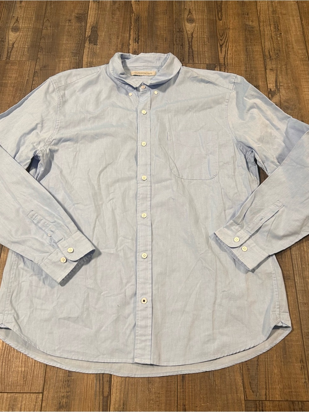 Outerknown Nomadic Oxford Shirt Men's Size XL Light Blue 100% organic Cottont